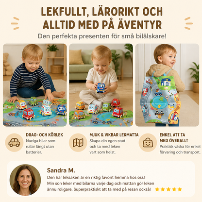 Mjukt dragbil-leksakset med hopfällbar lekmatta och bärväska för småbarn