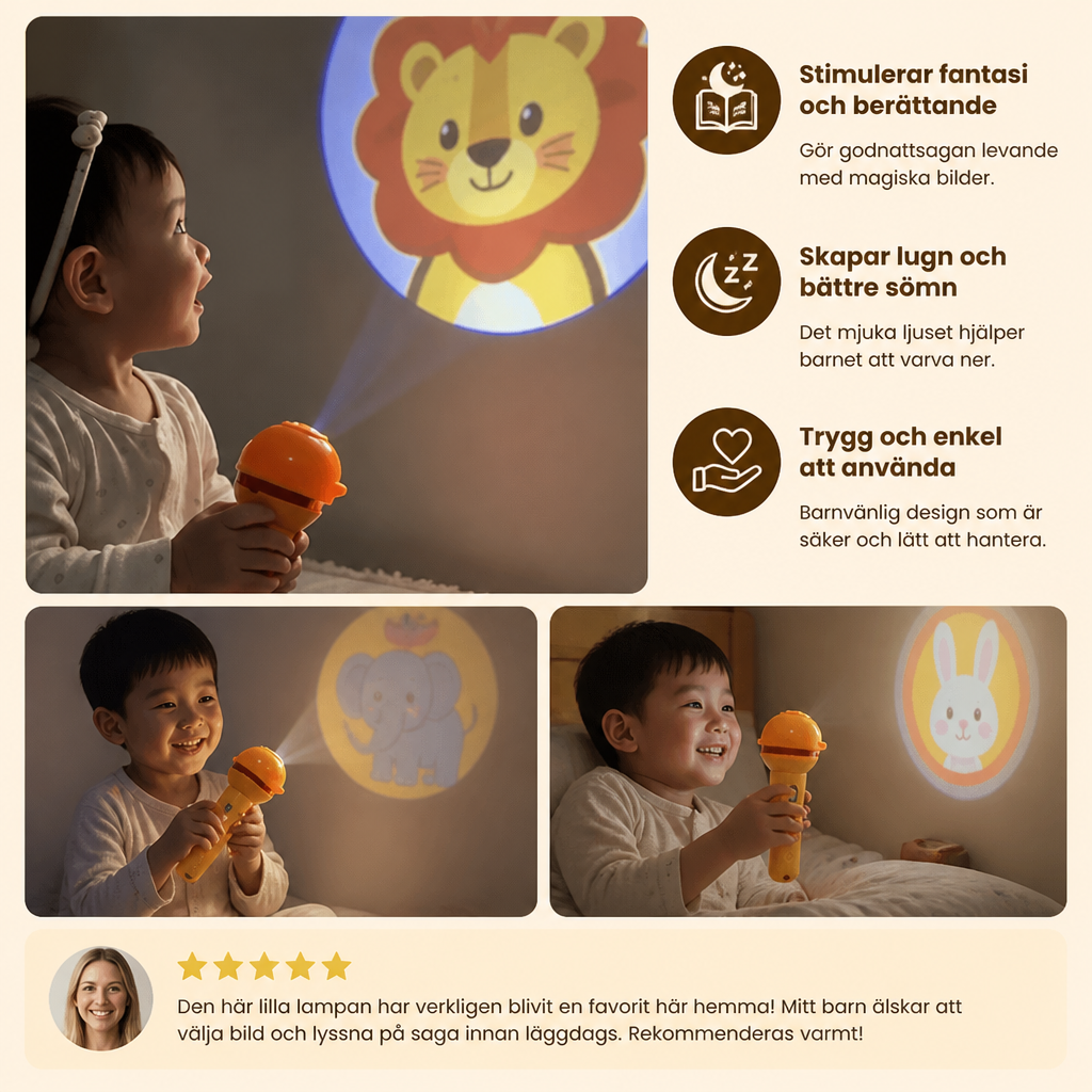 Barnficklampa Med Godnattsagoprojektion