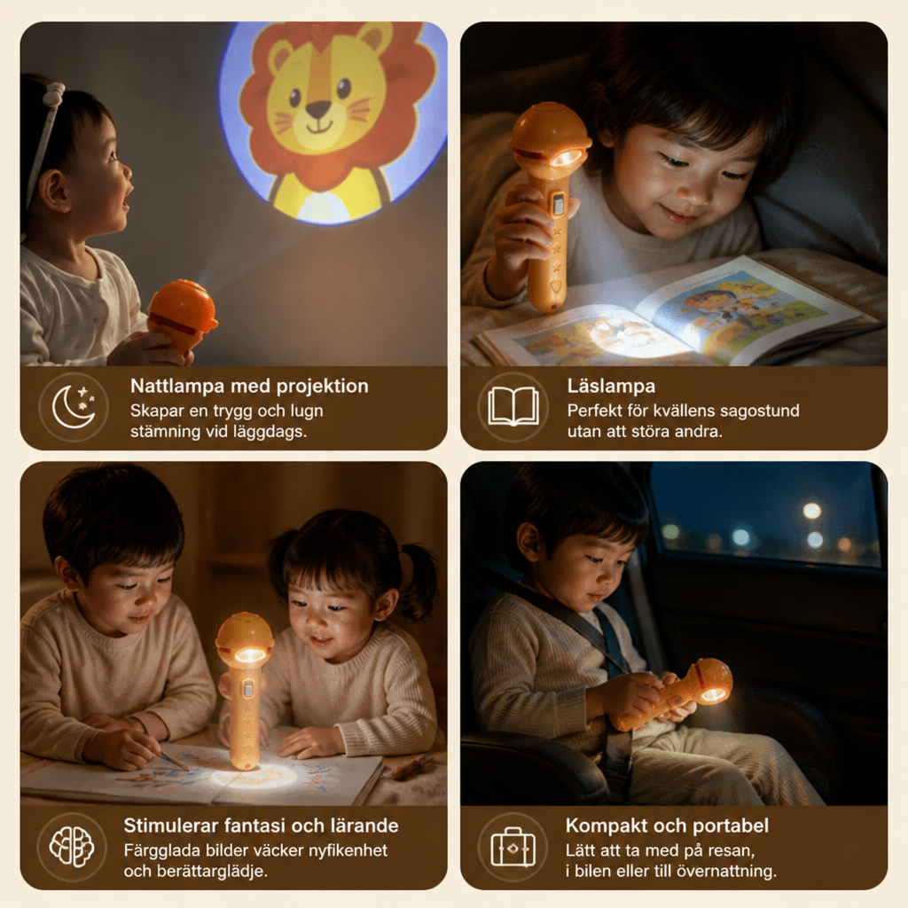 Barnficklampa Med Godnattsagoprojektion