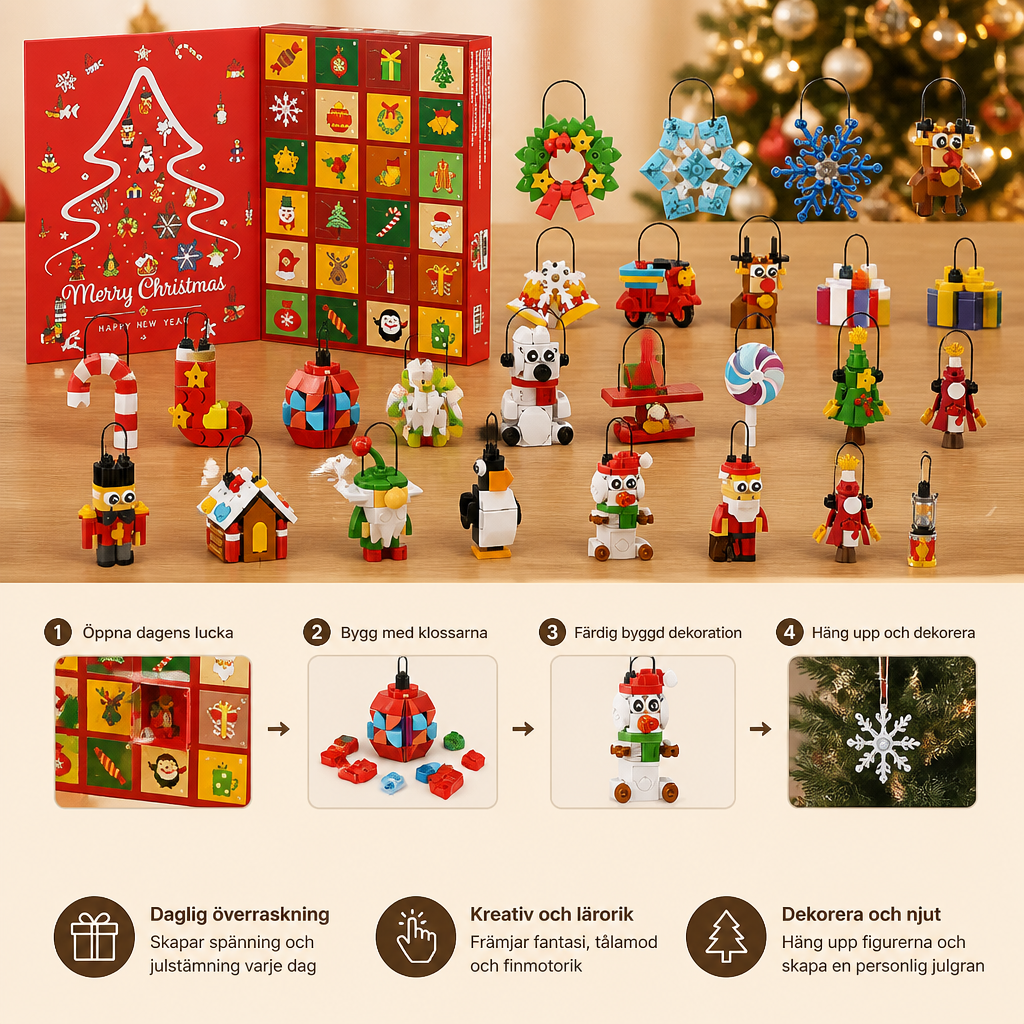 Julpynt Byggklossar Adventskalender