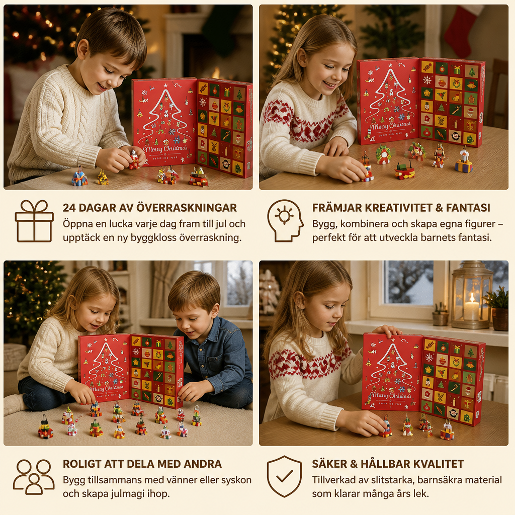 Julpynt Byggklossar Adventskalender