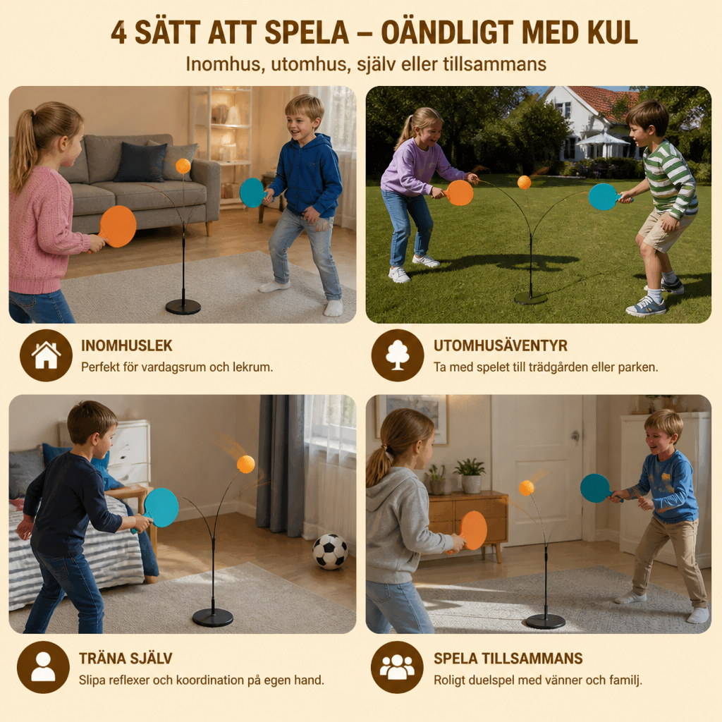 Interaktivt Lysande Bordtennisspel För Barn
