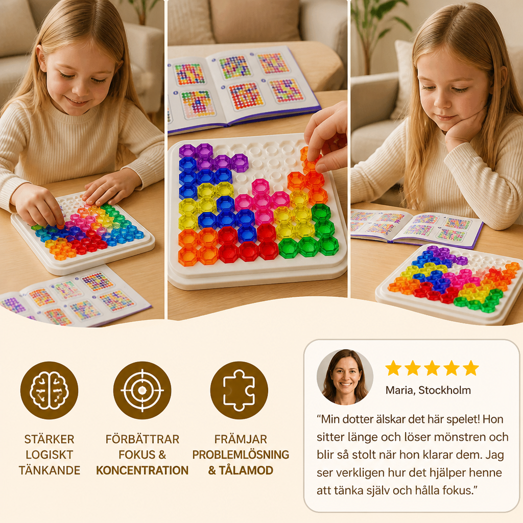 Regnbågs-Pärl-Pusselbräda – Logik- & Problemlösningsspel
