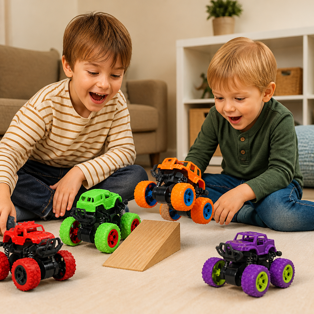 Friktionsdriven Monstertruck-Stuntbil För Barn