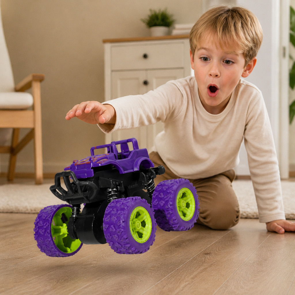Friktionsdriven Monstertruck-Stuntbil För Barn