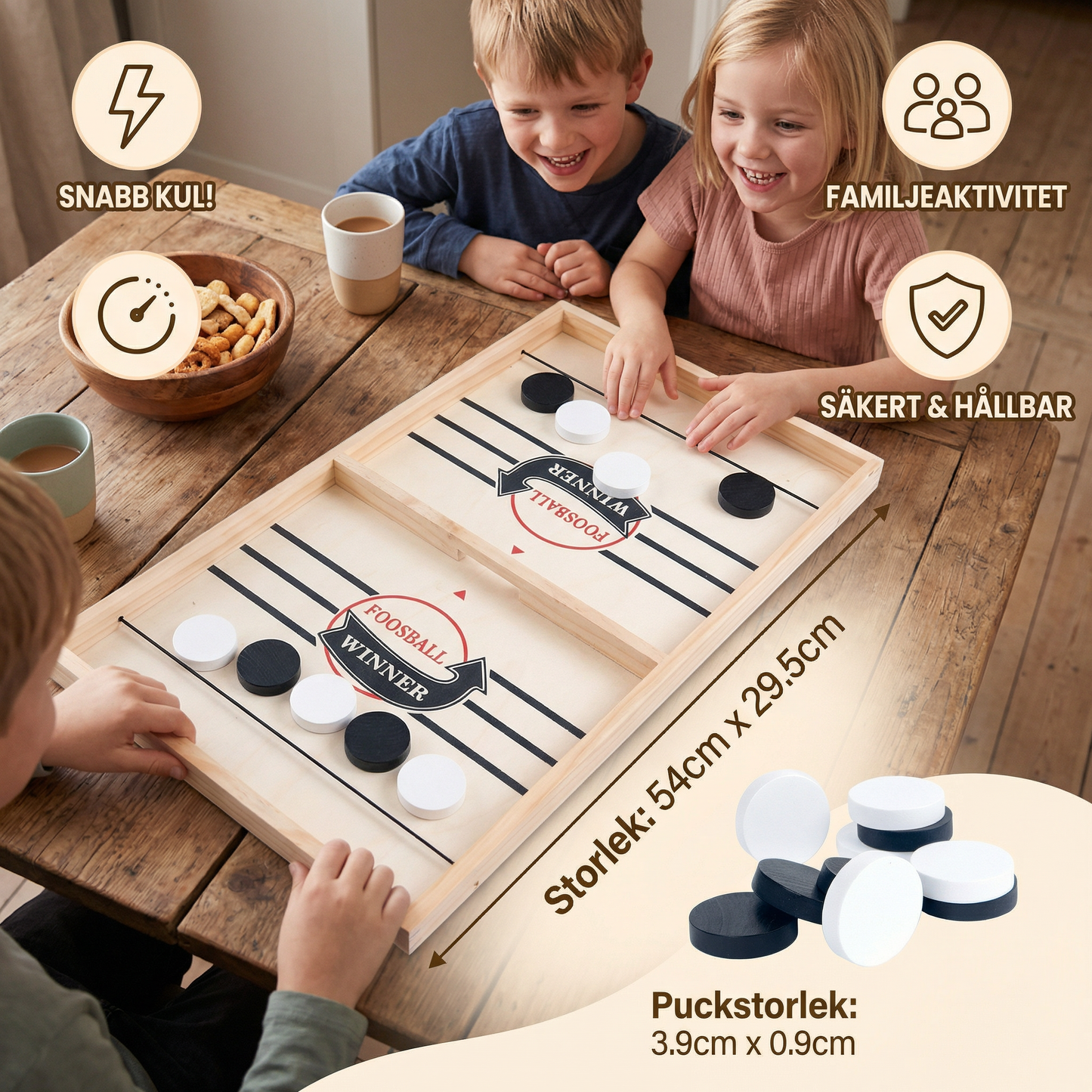 Slingpuck schackspel i trä
