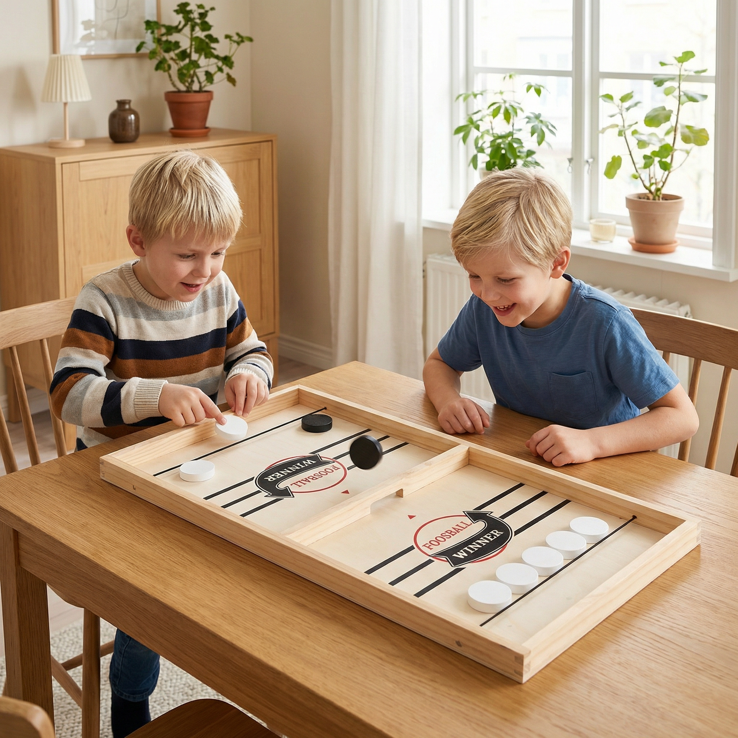 Slingpuck schackspel i trä