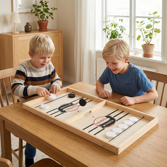 Slingpuck schackspel i trä
