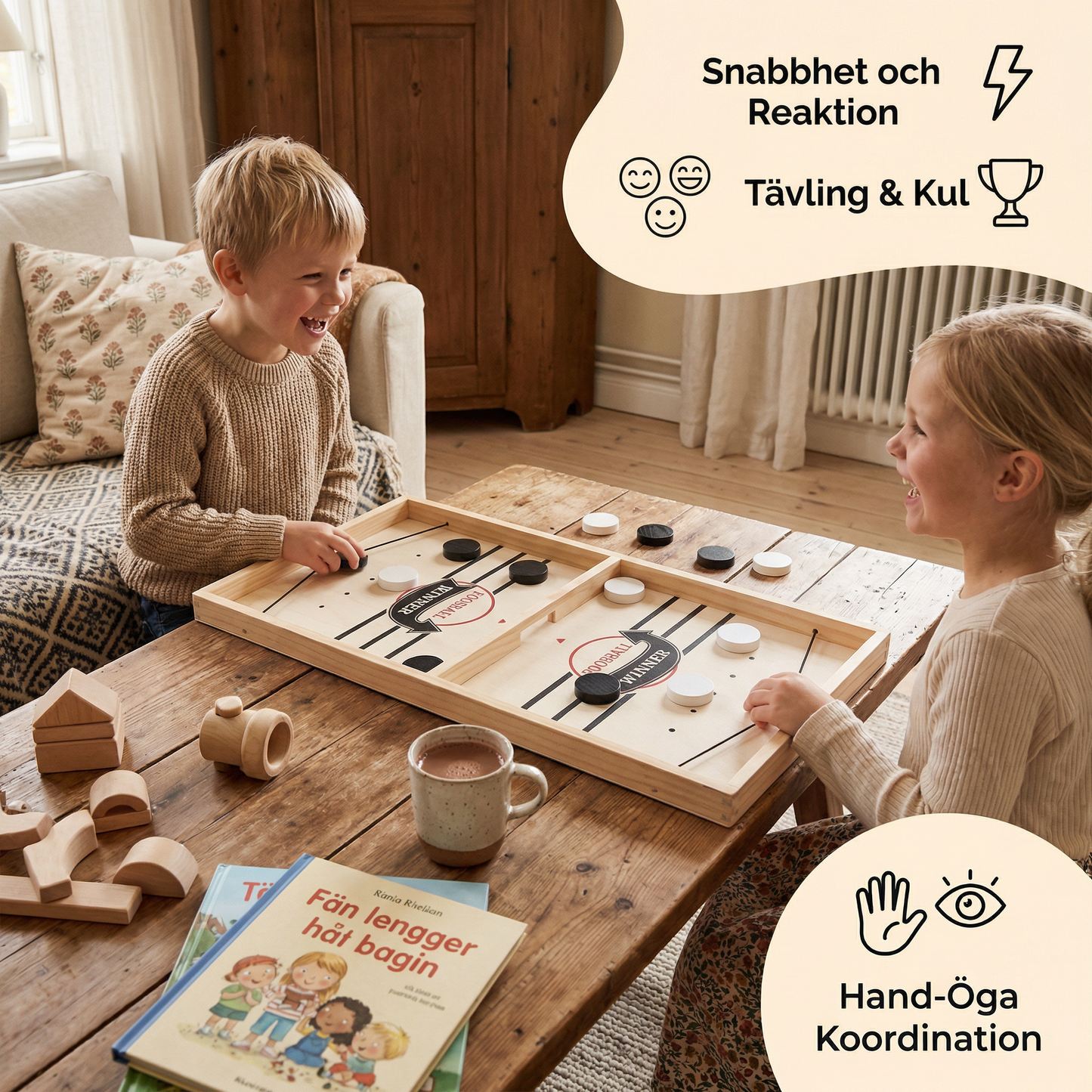 Slingpuck schackspel i trä
