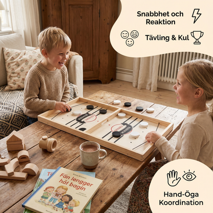 Slingpuck schackspel i trä