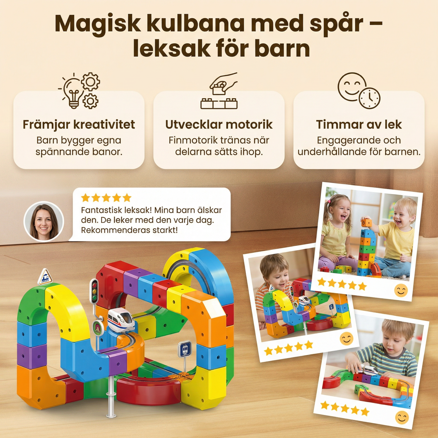 Magisk kulbana med spår – leksak för barn