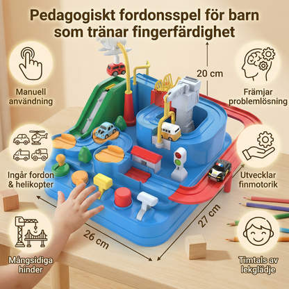 Pedagogiskt fordonsspel för barn som tränar fingerfärdighet