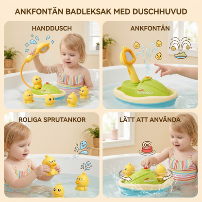 Ankfontän badleksak med duschhuvud