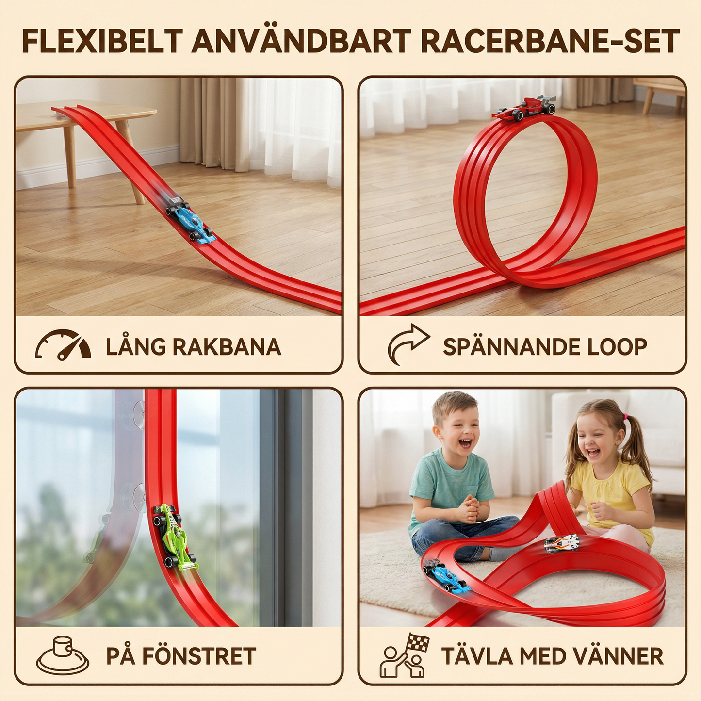 Flexibelt användbart racerbane-set