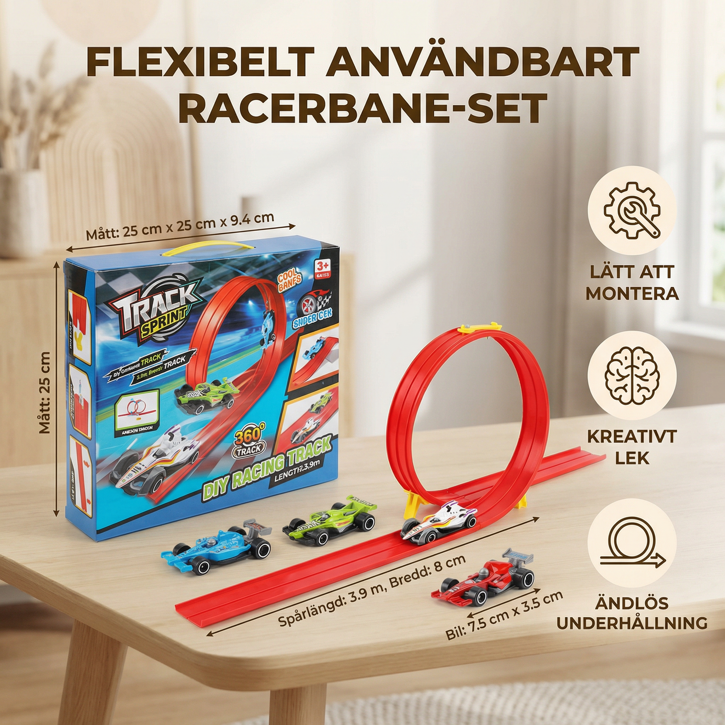 Flexibelt användbart racerbane-set