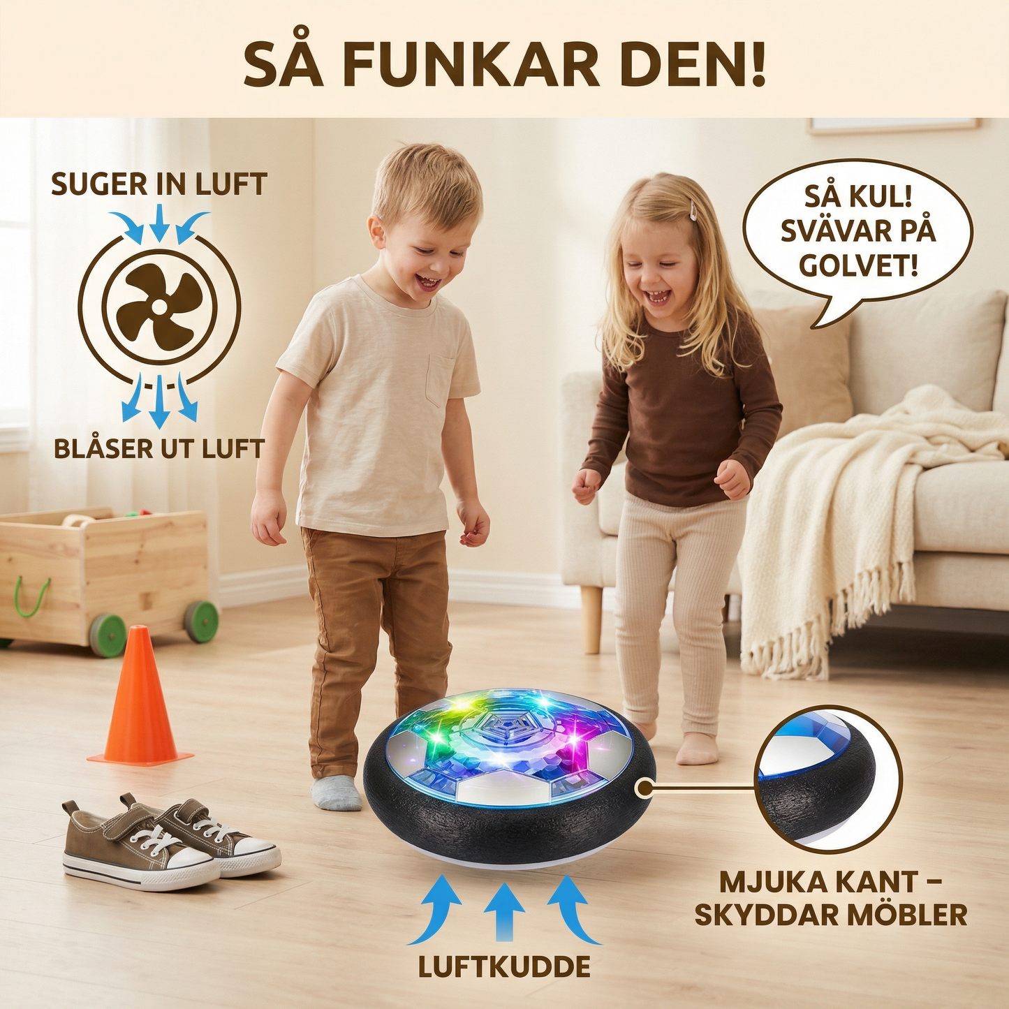 Svävande luftkuddeboll