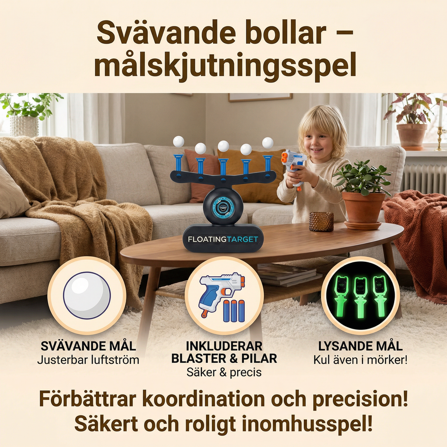 Svävande bollar – målskjutningsspel