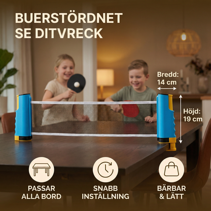 Anpassningsbart bordtennisset – Passar alla bord