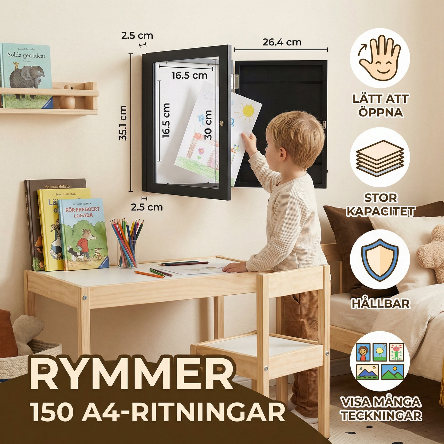 Tavelram – för upp till 150 teckningar