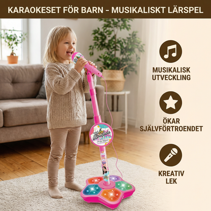 Karaokeset för barn med mikrofon & stativ – Musikaliskt lärspel