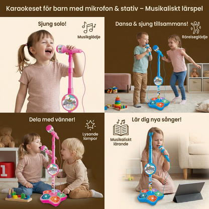 Karaokeset för barn med mikrofon & stativ – Musikaliskt lärspel