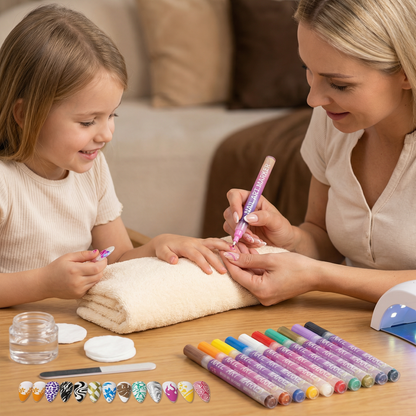 Nail Art-marker set med precisionstipp – akrylpennor för fina nageldesigner