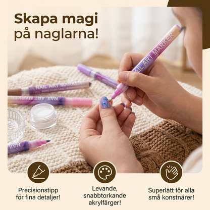 Nail Art-marker set med precisionstipp – akrylpennor för fina nageldesigner