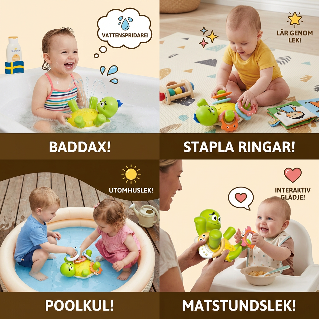 Sköldpaddsbadleksak – Vattenspridare med Fontäneffekt för Bebisar och Småbarn