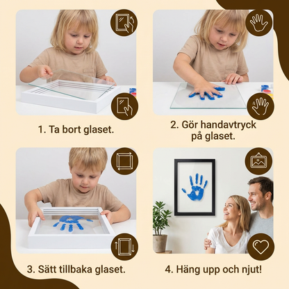 DIY Handavtrycksram i Trä – Familjepåminnelseset med Färger