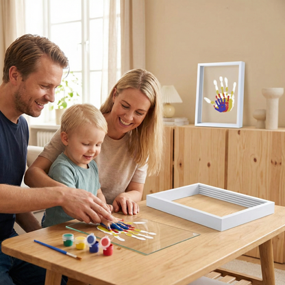 DIY Handavtrycksram i Trä – Familjepåminnelseset med Färger