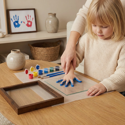DIY Handavtrycksram i Trä – Familjepåminnelseset med Färger