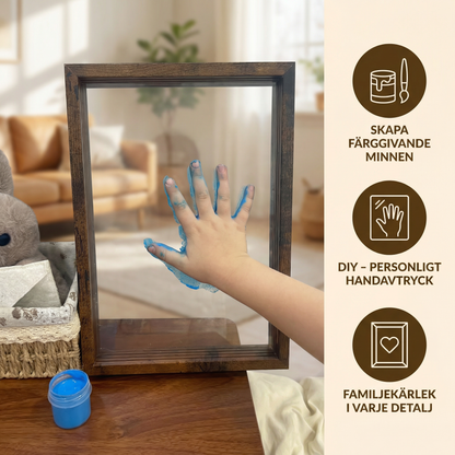 DIY Handavtrycksram i Trä – Familjepåminnelseset med Färger
