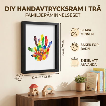 DIY Handavtrycksram i Trä – Familjepåminnelseset med Färger