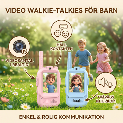 Set 2 Walkie-Talkies Video för Barn – Interkom med Kamera och Skärm
