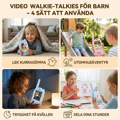 Set 2 Walkie-Talkies Video för Barn – Interkom med Kamera och Skärm