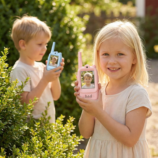 Set 2 Walkie-Talkies Video för Barn – Interkom med Kamera och Skärm
