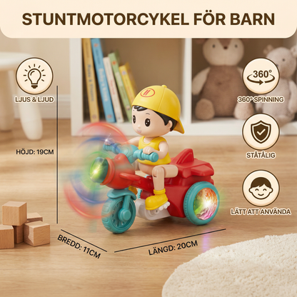 Stuntmotorcykel För Barn – Interaktiv Leksak Med Ljus Och Action