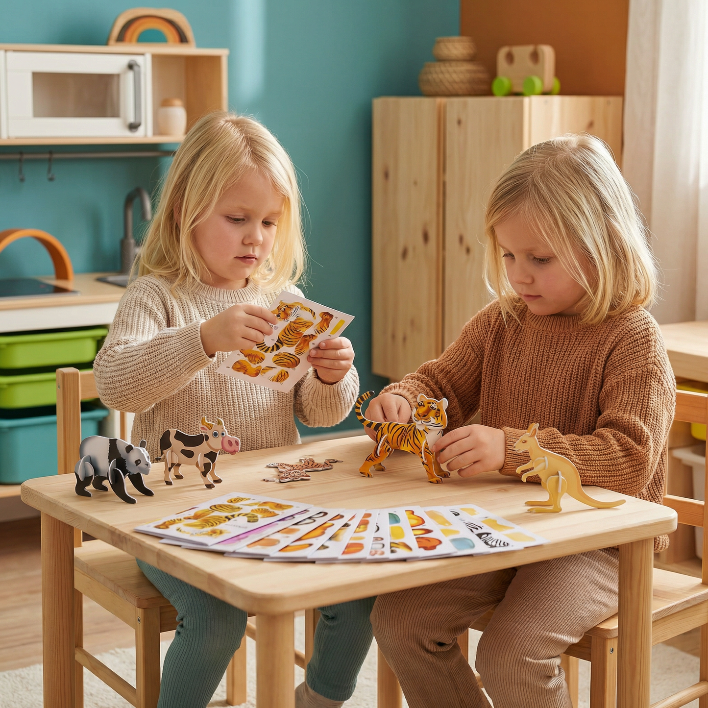 3D-tecknat pusselset för barn