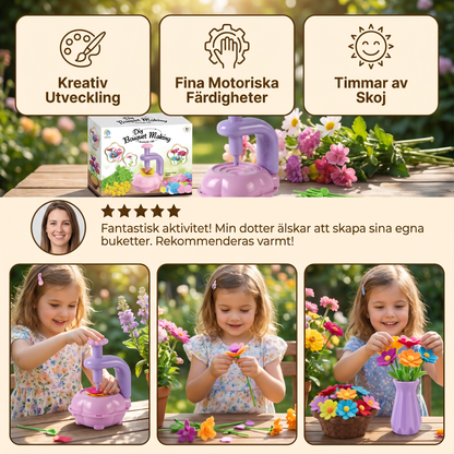 Barn Blomsterbukett Bastelset med Pressmaskin – DIY Kreativset för Flickor