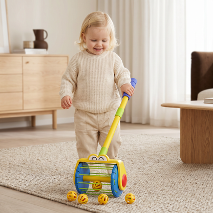 Baby Puschdammsugare Leksak med Bollar för Småbarn