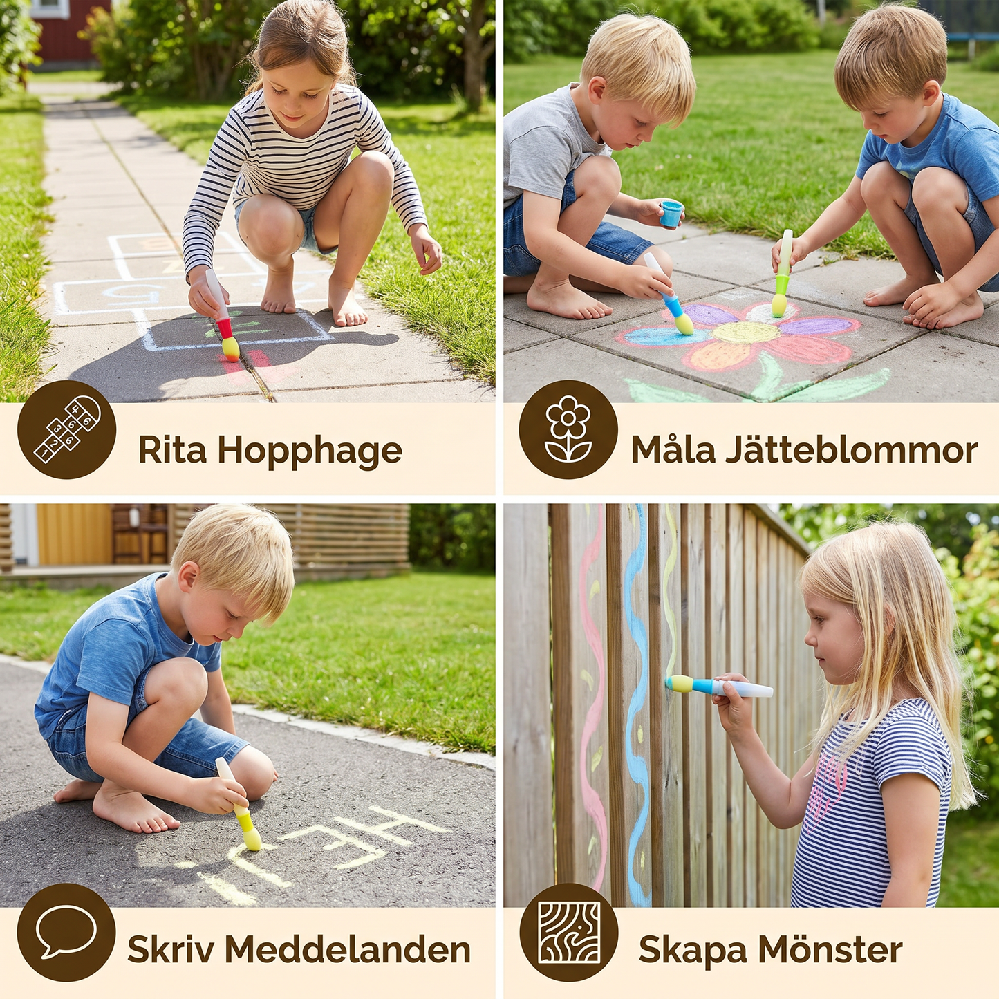 Magiska Ritpennor 3-delars Set – För Kreativ Lek på Flera Ytor