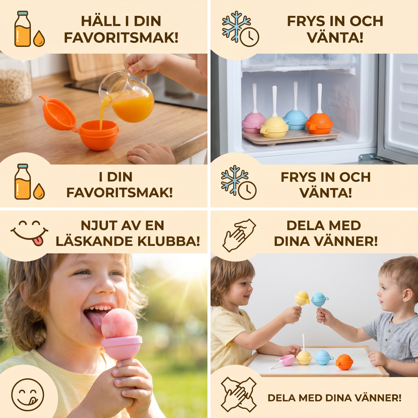 Lollipop-Isformar – 4-Pack