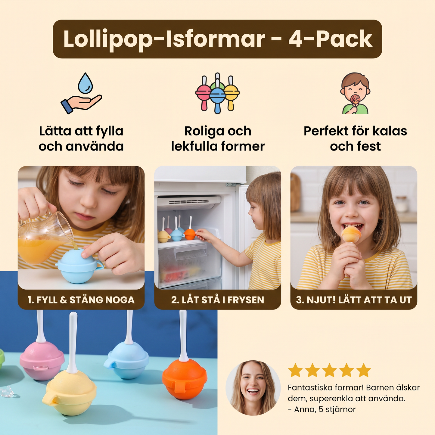 Lollipop-Isformar – 4-Pack