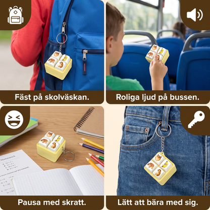 Rolig Röstknapp Nyckelring Leksak med Interaktiva Ljudeffekter