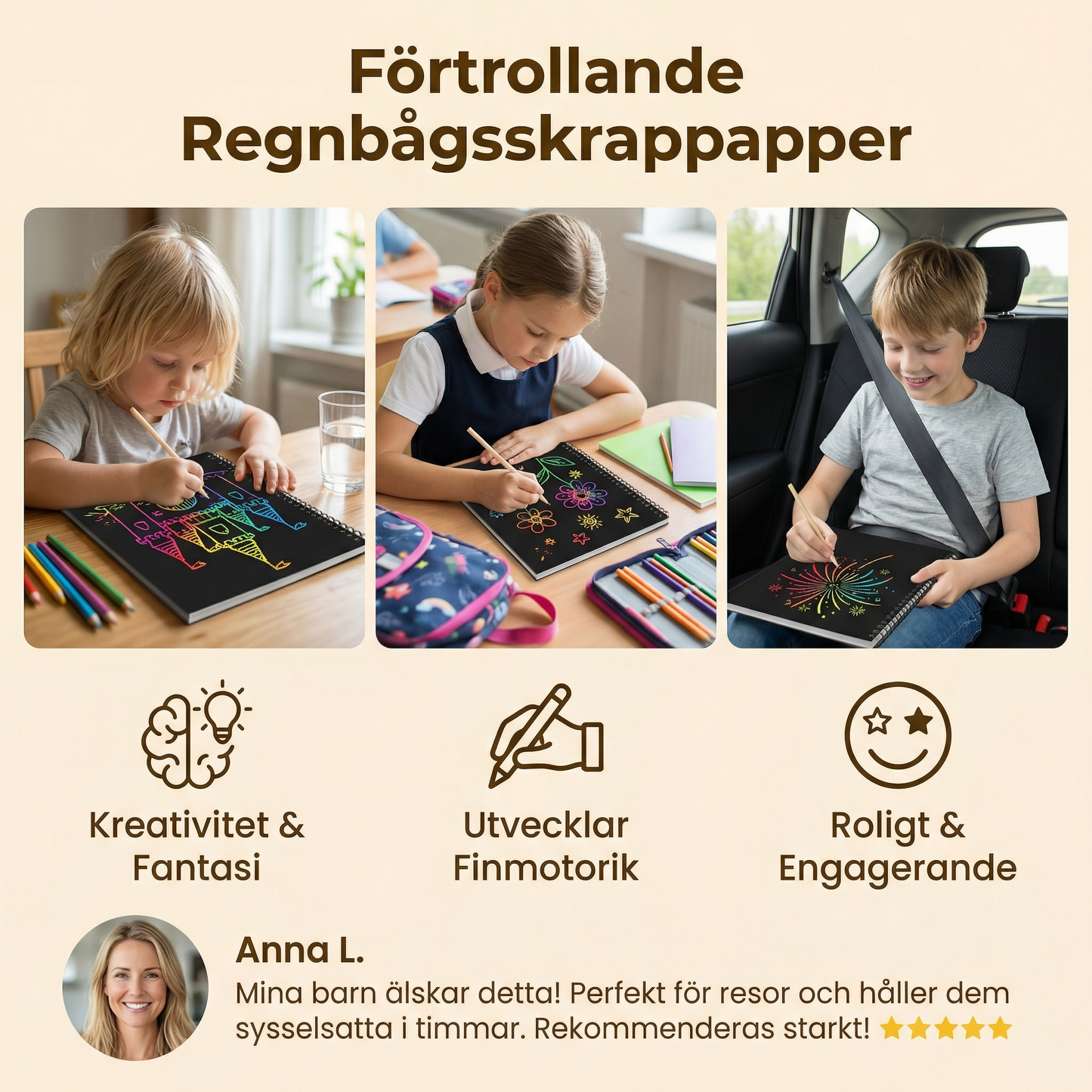 Förtrollande regnbågsskrappapper