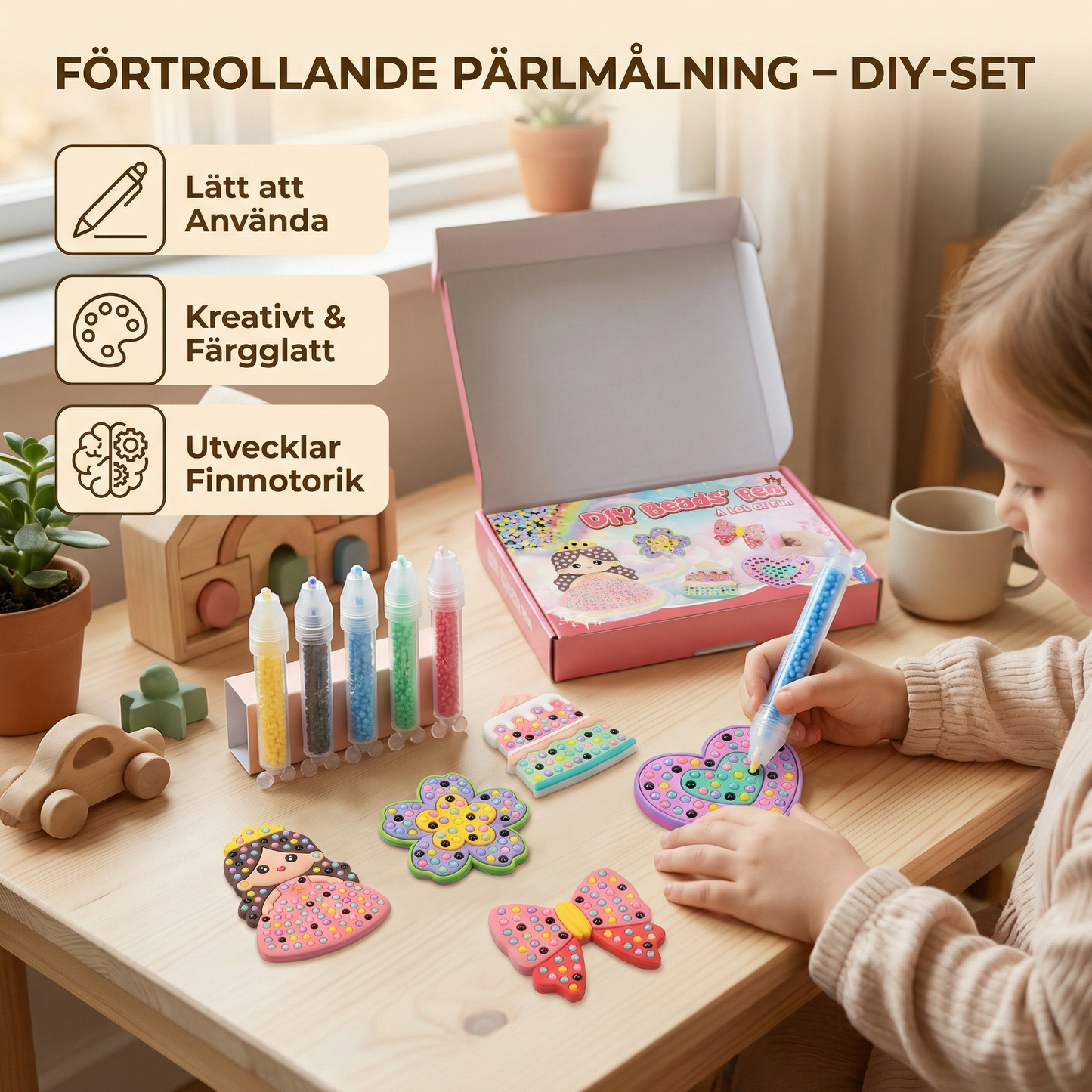 Förtrollande pärlmålning – DIY-set för barn