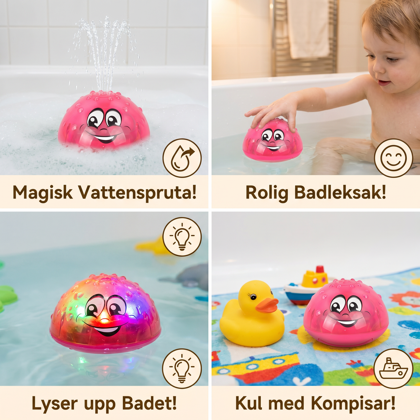 Magisk Sprayboll – Interaktiv Vattenleksak för Rolig Badlek & Underhållning