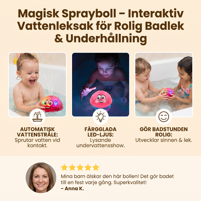 Magisk Sprayboll – Interaktiv Vattenleksak för Rolig Badlek & Underhållning