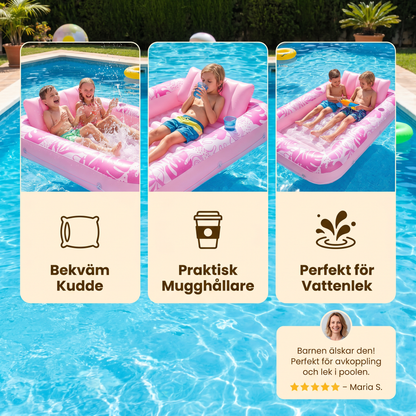 Uppblåsbar loungepool med kudde & mugghållare