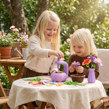 Barn Blomsterbukett Bastelset med Pressmaskin – DIY Kreativset för Flickor